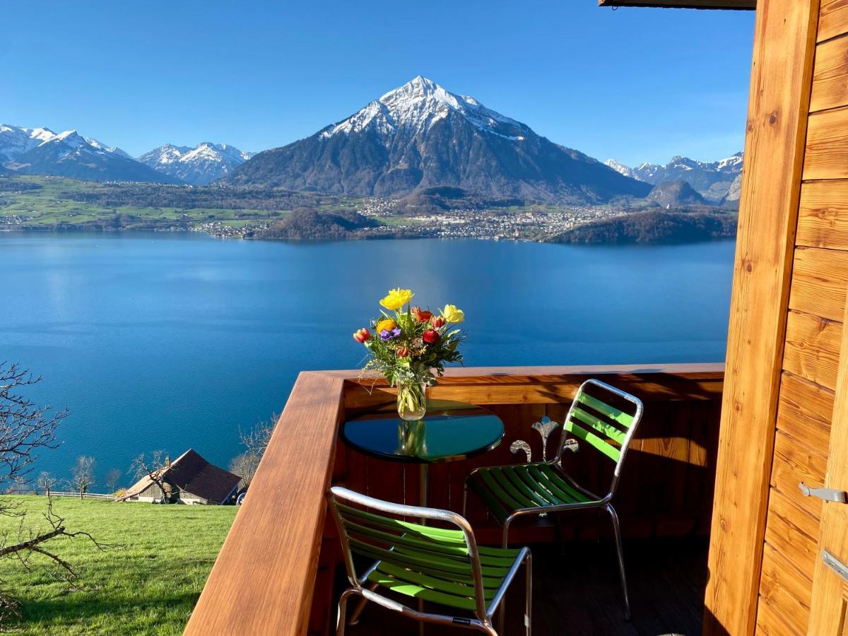 Chalet Egglen "Typical Swiss House, Best Views, Private Jacuzzi" ซิกริซวิล ภายนอก รูปภาพ