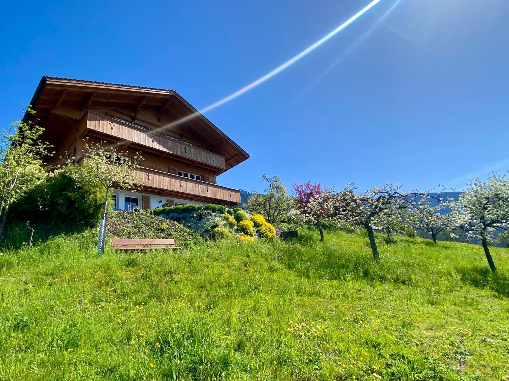Chalet Egglen "Typical Swiss House, Best Views, Private Jacuzzi" ซิกริซวิล ภายนอก รูปภาพ
